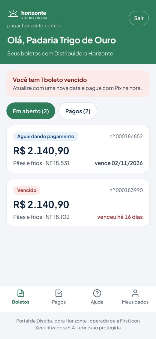 Meus boletos no portal de pagamento